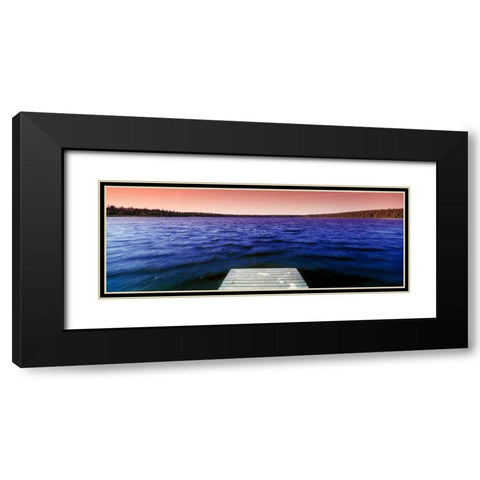 Serene Dock Sunrise III Black Modern Wood Framed Art Print with Double Matting by Stefko, Bob