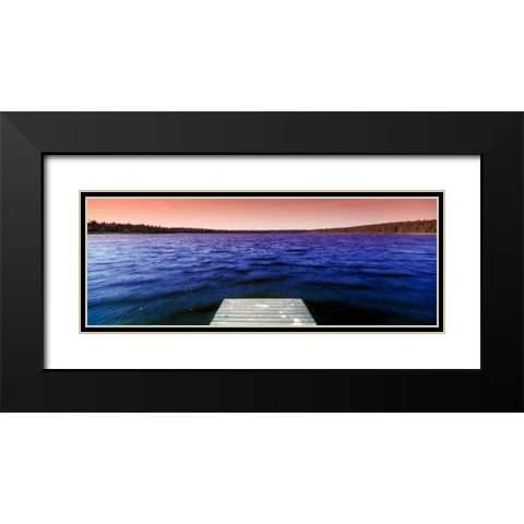 Serene Dock Sunrise III Black Modern Wood Framed Art Print with Double Matting by Stefko, Bob
