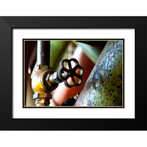 Pipe and Valve Black Modern Wood Framed Art Print with Double Matting by Styber, Dana