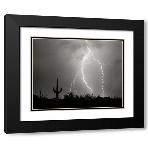 Electric Desert I - BW Black Modern Wood Framed Art Print with Double Matting by Taylor, Douglas
