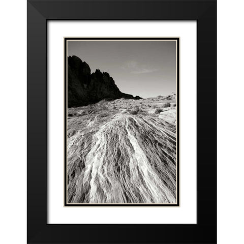 Fiery Sandstone BW Black Modern Wood Framed Art Print with Double Matting by Taylor, Douglas