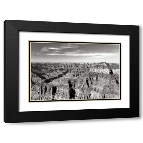 Grand Canyon Dawn II BW Black Modern Wood Framed Art Print with Double Matting by Taylor, Douglas