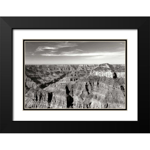 Grand Canyon Dawn II BW Black Modern Wood Framed Art Print with Double Matting by Taylor, Douglas
