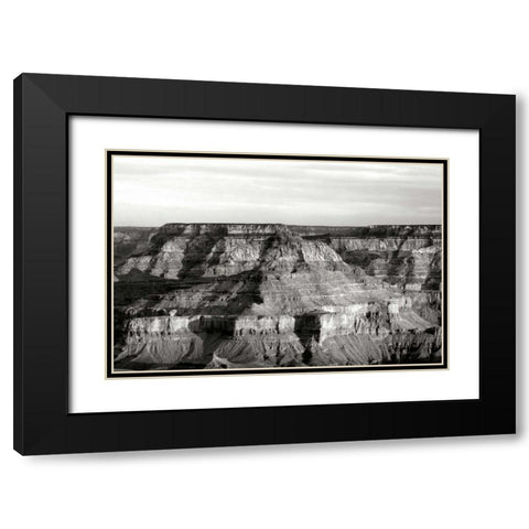 Grand Canyon Dawn III BW Black Modern Wood Framed Art Print with Double Matting by Taylor, Douglas