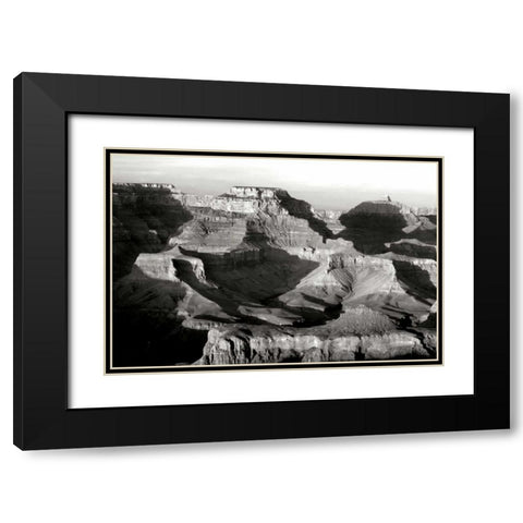 Grand Canyon Dawn IV BW Black Modern Wood Framed Art Print with Double Matting by Taylor, Douglas