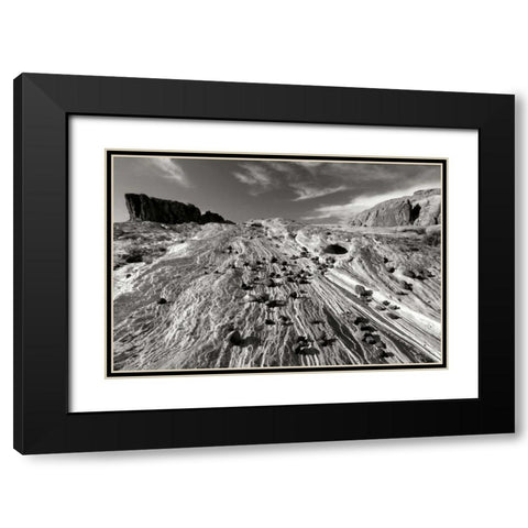 Sands of Time II BW Black Modern Wood Framed Art Print with Double Matting by Taylor, Douglas