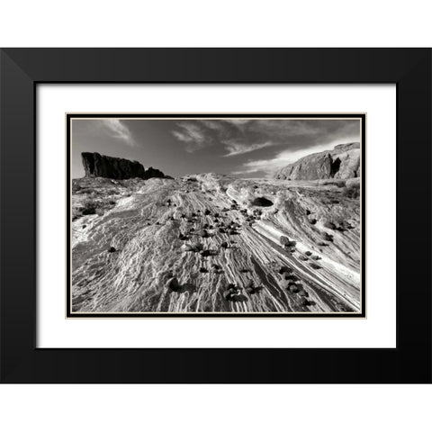 Sands of Time II BW Black Modern Wood Framed Art Print with Double Matting by Taylor, Douglas