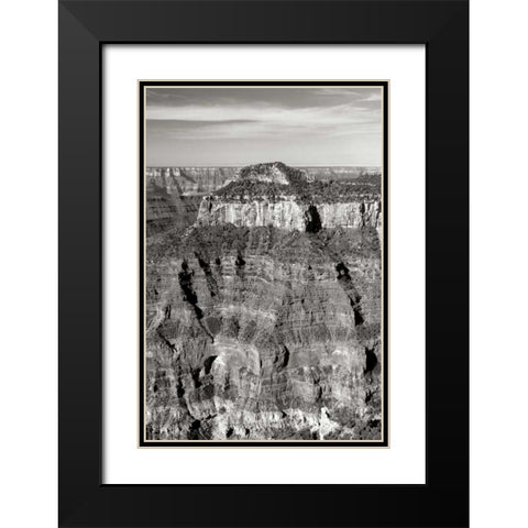 Oza Butte Portrait BW Black Modern Wood Framed Art Print with Double Matting by Taylor, Douglas