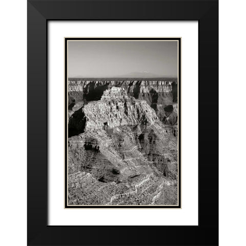 Vishnu Temple BW Black Modern Wood Framed Art Print with Double Matting by Taylor, Douglas
