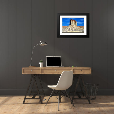 Chimney Rock Black Modern Wood Framed Art Print with Double Matting by Taylor, Douglas