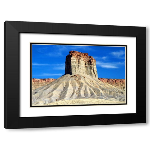 Chimney Rock Black Modern Wood Framed Art Print with Double Matting by Taylor, Douglas