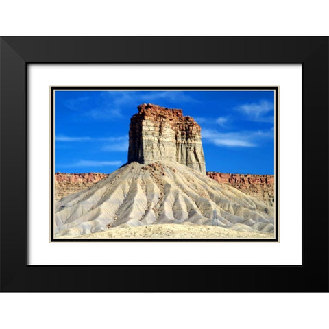 Chimney Rock Black Modern Wood Framed Art Print with Double Matting by Taylor, Douglas