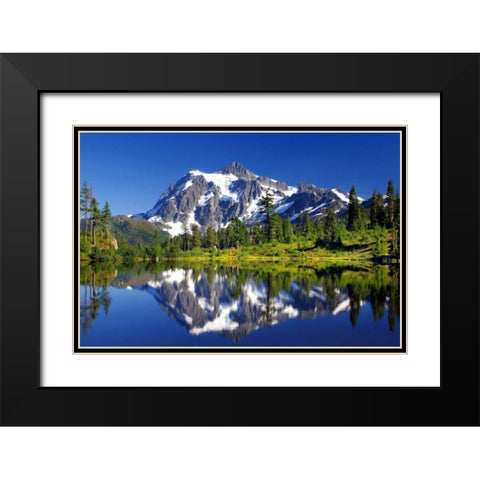 Shuksan Reflections I Black Modern Wood Framed Art Print with Double Matting by Taylor, Douglas