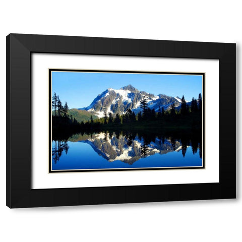 Shuksan Reflections II Black Modern Wood Framed Art Print with Double Matting by Taylor, Douglas
