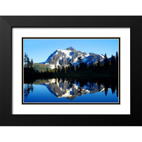 Shuksan Reflections II Black Modern Wood Framed Art Print with Double Matting by Taylor, Douglas