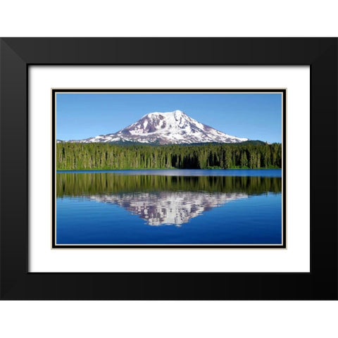 Mt. Adams Black Modern Wood Framed Art Print with Double Matting by Taylor, Douglas