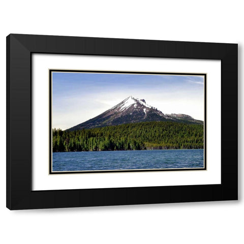 Mt. McLoughlin Black Modern Wood Framed Art Print with Double Matting by Taylor, Douglas