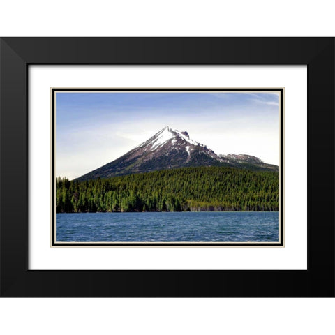 Mt. McLoughlin Black Modern Wood Framed Art Print with Double Matting by Taylor, Douglas