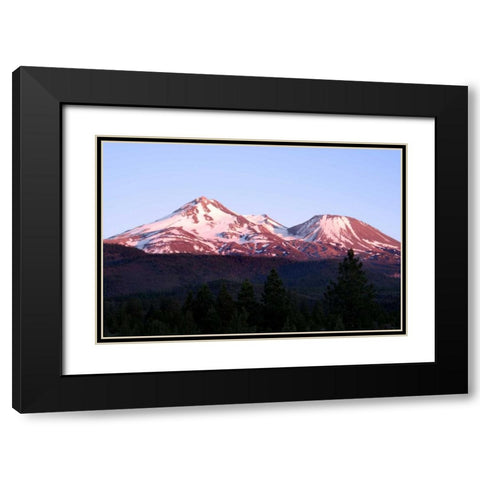 Shasta Sunset II Black Modern Wood Framed Art Print with Double Matting by Taylor, Douglas