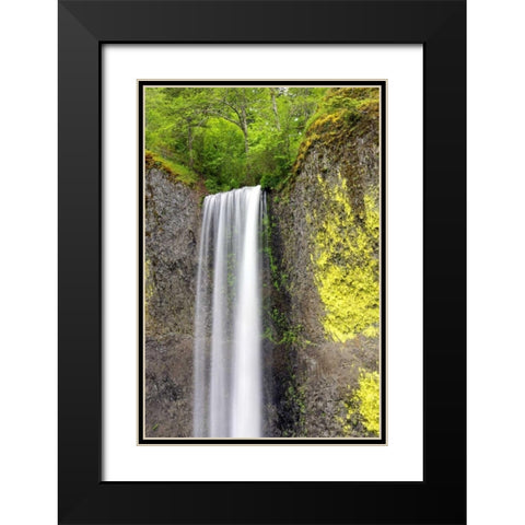 Latourell Falls Black Modern Wood Framed Art Print with Double Matting by Taylor, Douglas