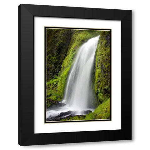 Wahkeena Falls Black Modern Wood Framed Art Print with Double Matting by Taylor, Douglas
