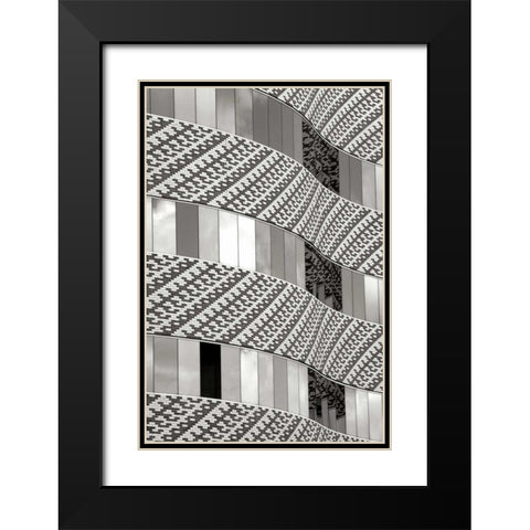 Brick and Glass II BW Black Modern Wood Framed Art Print with Double Matting by Taylor, Douglas