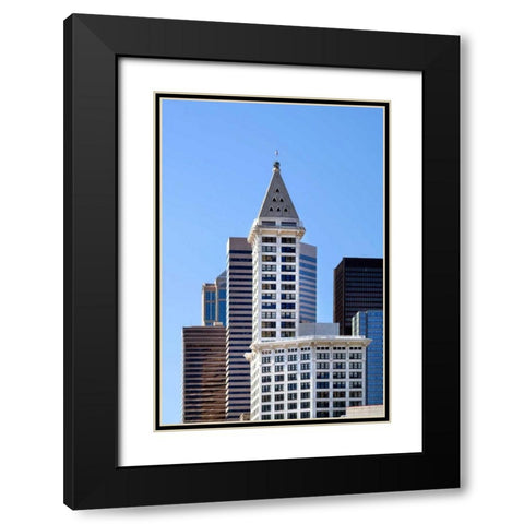Smith Tower Black Modern Wood Framed Art Print with Double Matting by Taylor, Douglas
