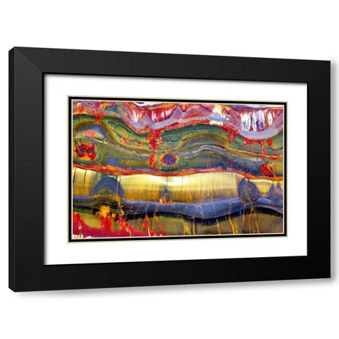 Austral Abstract Black Modern Wood Framed Art Print with Double Matting by Taylor, Douglas