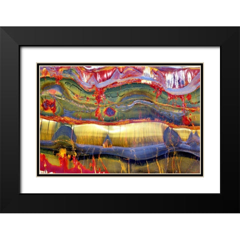 Austral Abstract Black Modern Wood Framed Art Print with Double Matting by Taylor, Douglas