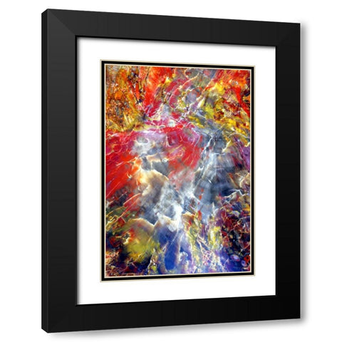 Silica Stream Black Modern Wood Framed Art Print with Double Matting by Taylor, Douglas