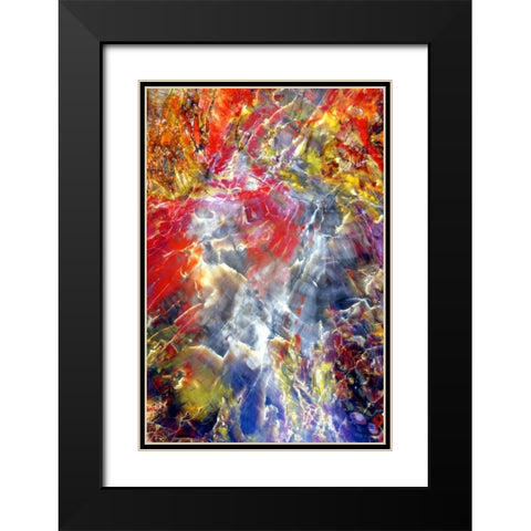 Silica Stream Black Modern Wood Framed Art Print with Double Matting by Taylor, Douglas