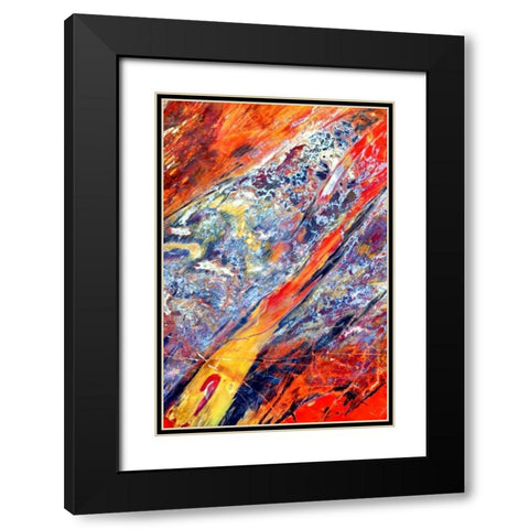 Stone Fire Black Modern Wood Framed Art Print with Double Matting by Taylor, Douglas