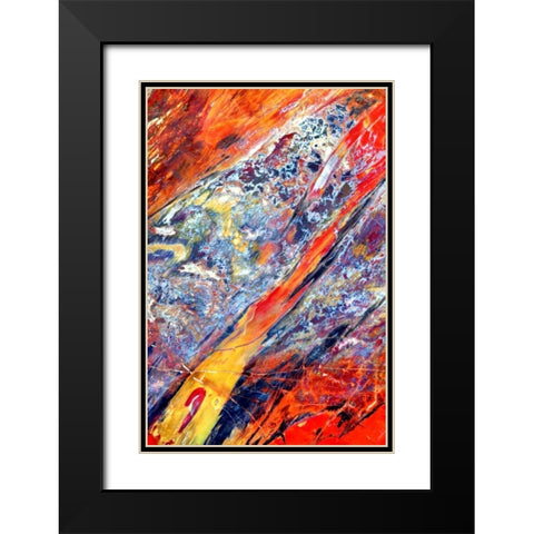 Stone Fire Black Modern Wood Framed Art Print with Double Matting by Taylor, Douglas