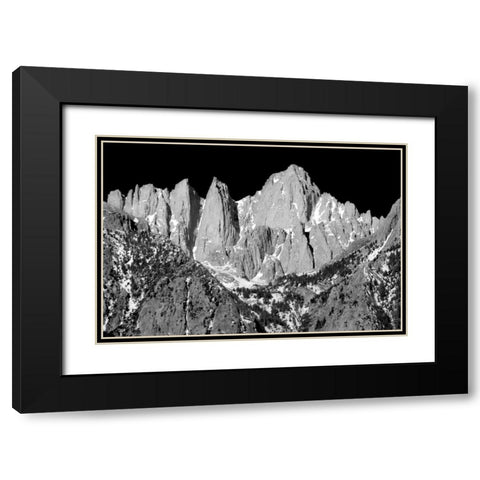 Mt. Whitney BW Black Modern Wood Framed Art Print with Double Matting by Taylor, Douglas