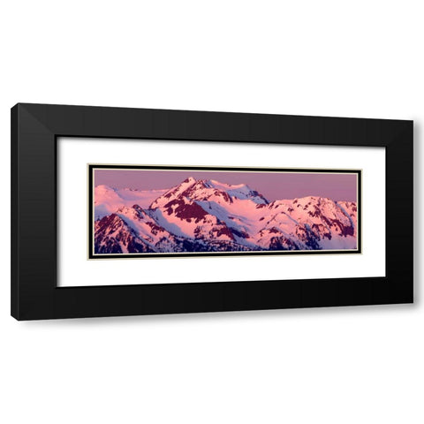 Alpenglow on Olympic Mountains Black Modern Wood Framed Art Print with Double Matting by Taylor, Douglas