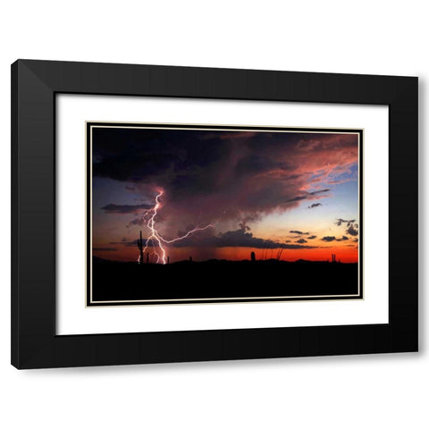 Twilight Lightning I Black Modern Wood Framed Art Print with Double Matting by Taylor, Douglas