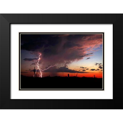 Twilight Lightning I Black Modern Wood Framed Art Print with Double Matting by Taylor, Douglas