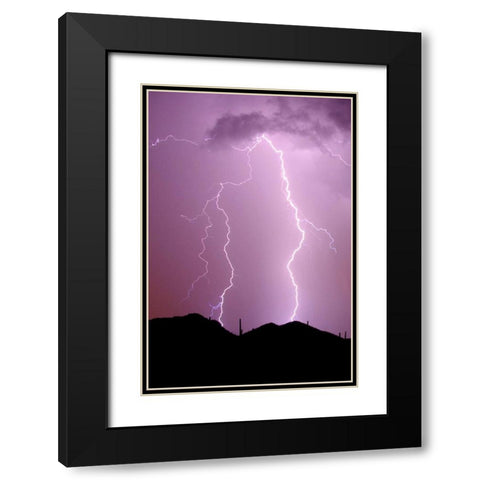 Summer Lightning Black Modern Wood Framed Art Print with Double Matting by Taylor, Douglas