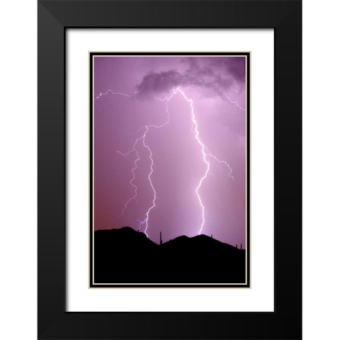 Summer Lightning Black Modern Wood Framed Art Print with Double Matting by Taylor, Douglas