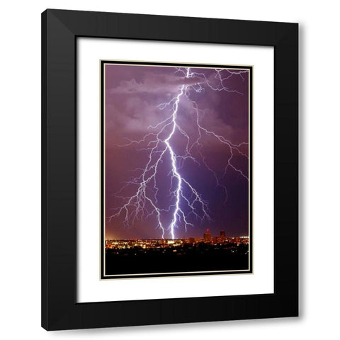 Lightning Portrait Black Modern Wood Framed Art Print with Double Matting by Taylor, Douglas