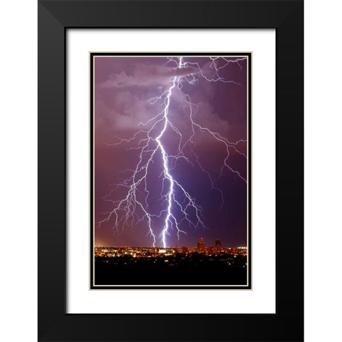 Lightning Portrait Black Modern Wood Framed Art Print with Double Matting by Taylor, Douglas