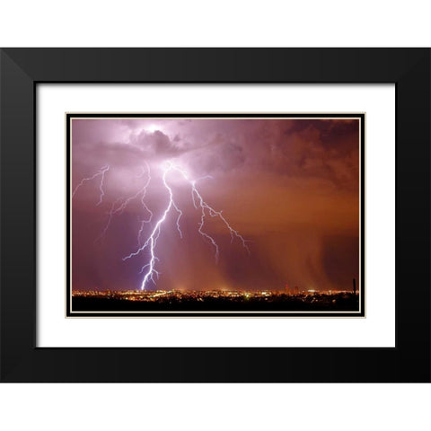 Urban Storm Black Modern Wood Framed Art Print with Double Matting by Taylor, Douglas