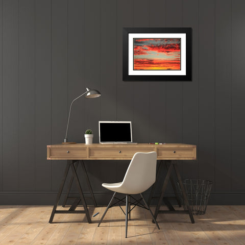 Colorful Sunset I Black Modern Wood Framed Art Print with Double Matting by Clayton-Thompson, Philip