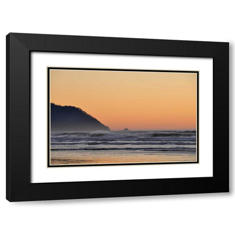 Ocean Sunset I Black Modern Wood Framed Art Print with Double Matting by Thomas, Logan