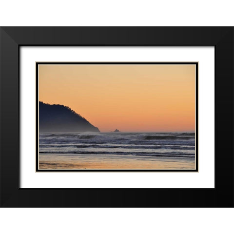 Ocean Sunset I Black Modern Wood Framed Art Print with Double Matting by Thomas, Logan