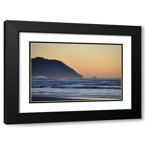 Ocean Sunset II Black Modern Wood Framed Art Print with Double Matting by Thomas, Logan