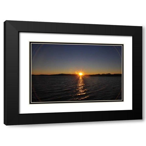 Water Sundown II Black Modern Wood Framed Art Print with Double Matting by Thomas, Logan