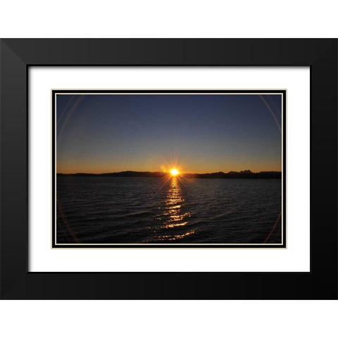 Water Sundown II Black Modern Wood Framed Art Print with Double Matting by Thomas, Logan