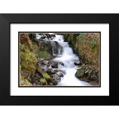 Stream Falls VII Black Modern Wood Framed Art Print with Double Matting by Thomas, Logan