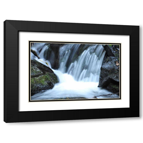 Waterfall II Black Modern Wood Framed Art Print with Double Matting by Thomas, Logan